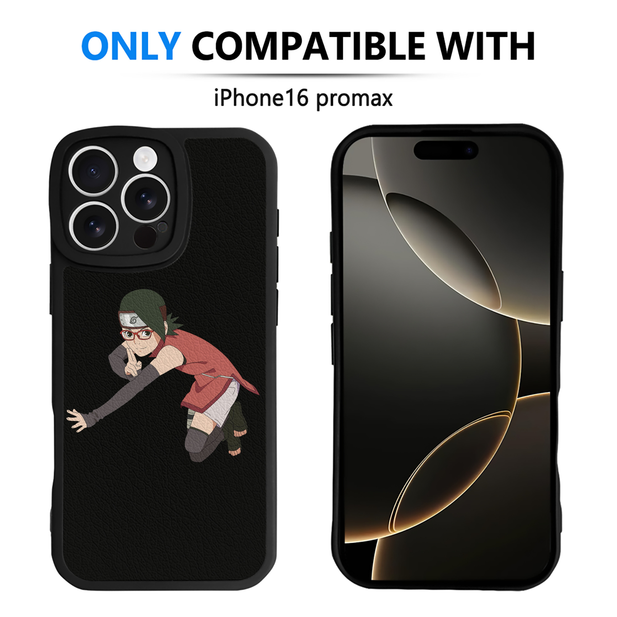 （画像用） NARUTO -ナルト- うちは サラダ Uchiha Sarada 【iPhone 16シリーズ対応】シリコンスマホケース（レザー調） 材質：シリコン